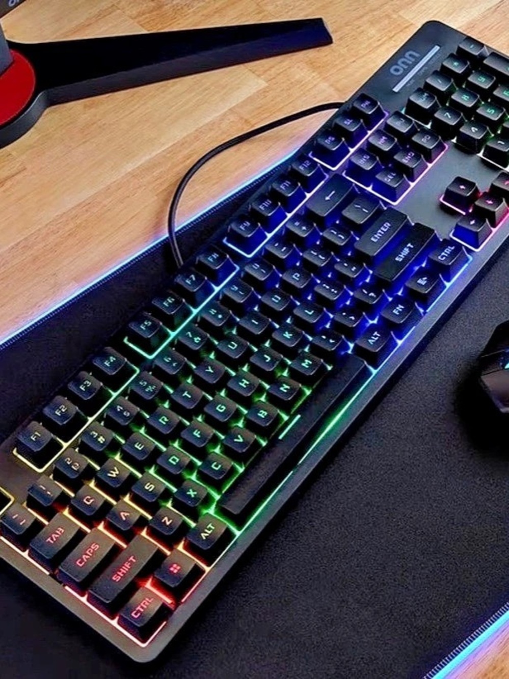 New in Box, Onn. Wired LED Gaming Keyboard , Black